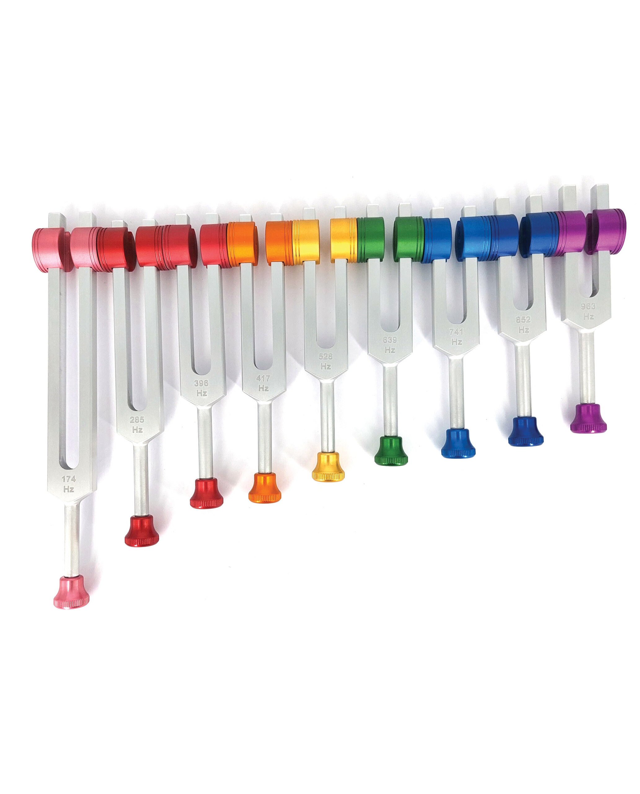 Set of 9 Weighted Solfeggio Tuning Forks Set of 9 Weighted Solfeggio Tuning Forks