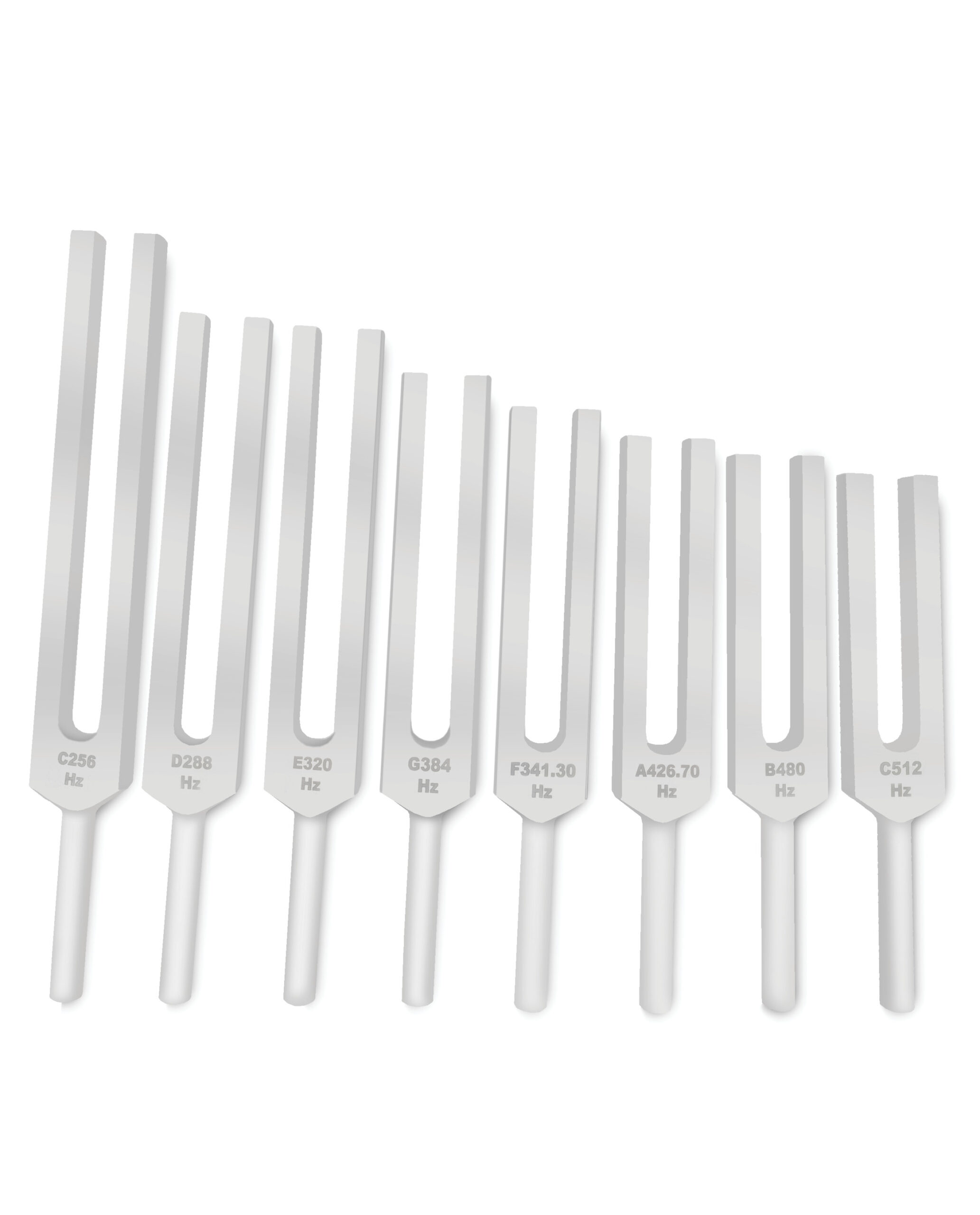 Solar Harmonic Set of 8 Tuning Forks Ragg Tuning Forks